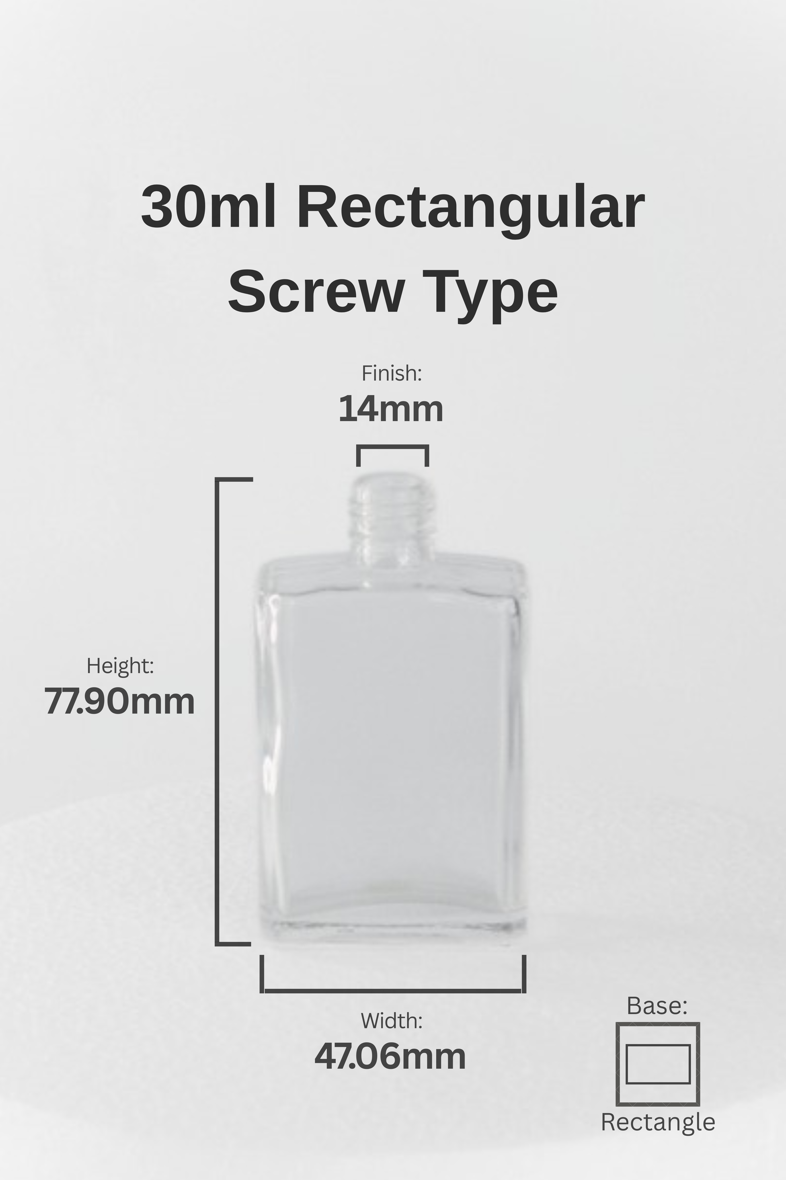 30ML RECTANGULAR CLEAR GLASS